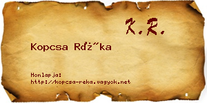 Kopcsa Réka névjegykártya