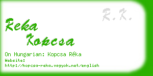 reka kopcsa business card